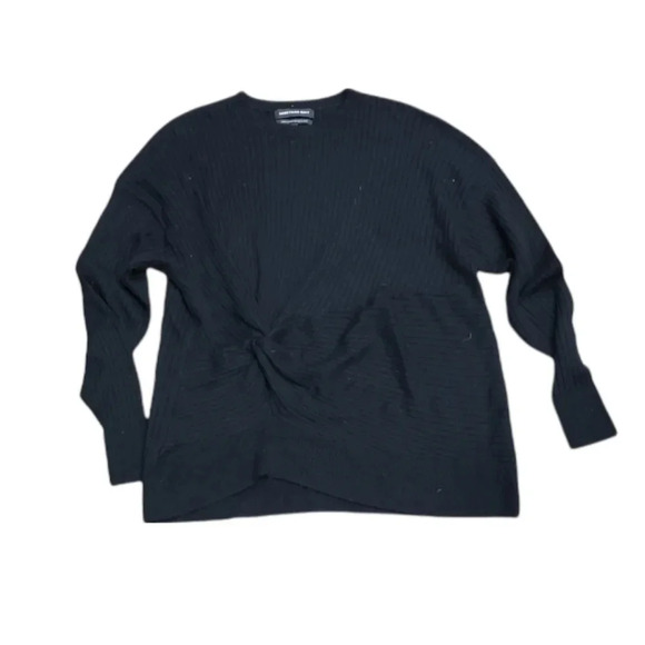 Something Navy Black Ribbed Knot Sweater XS - Picture 2 of 4
